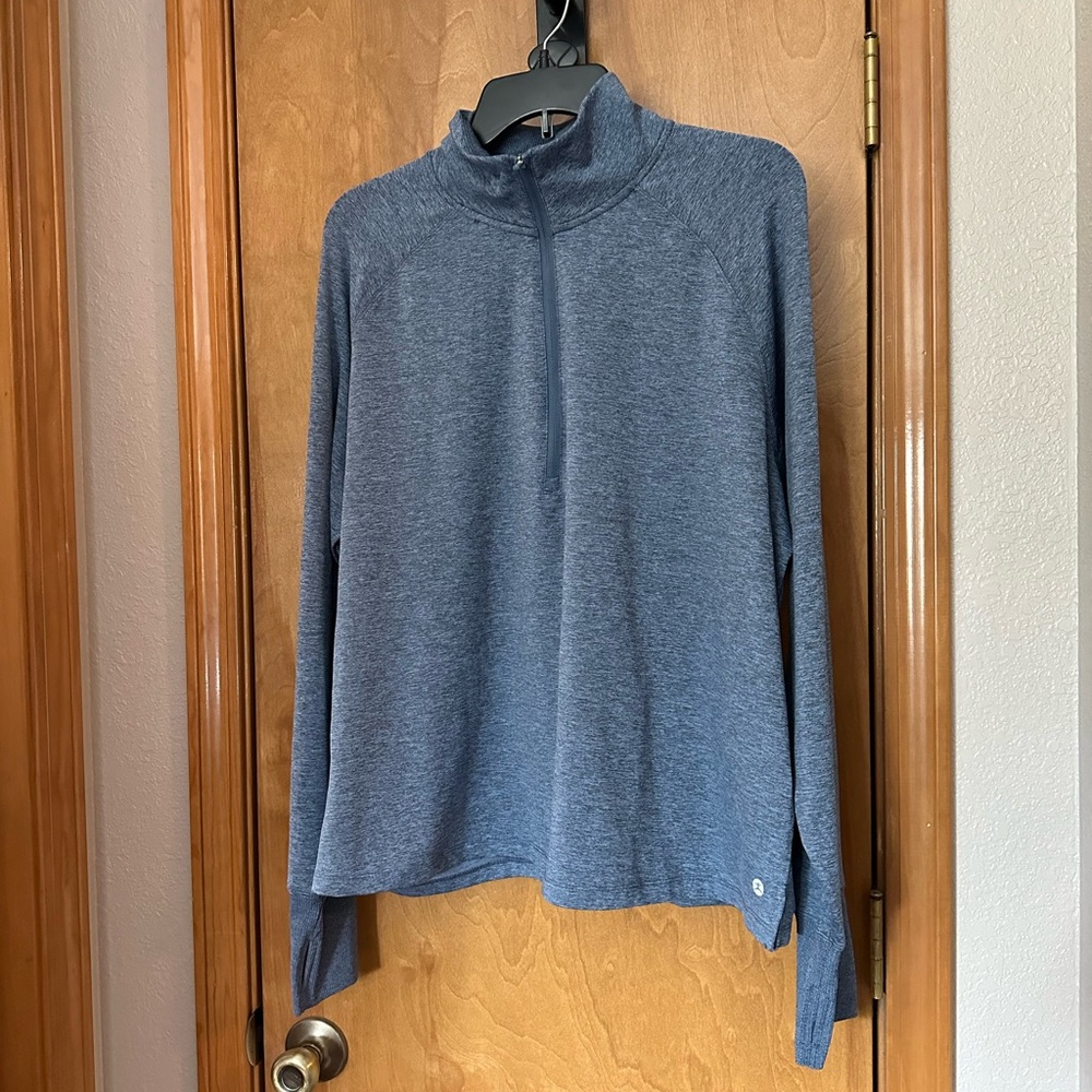 Danskin XXL  super soft long sleeve quarter zipper stone wash Malenage